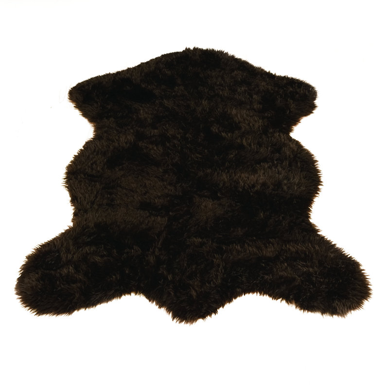 Tapis brun à motif d'ours brun, Nouveauté 3 pi 3 po x 4 pi 7 po