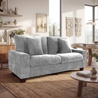Canapé moderne 71,25 po avec accoudoirs carrés et 2 coussins Carlita