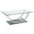 Amelia Chrome Rectangular U-Shaped Glass Top Coffee Table