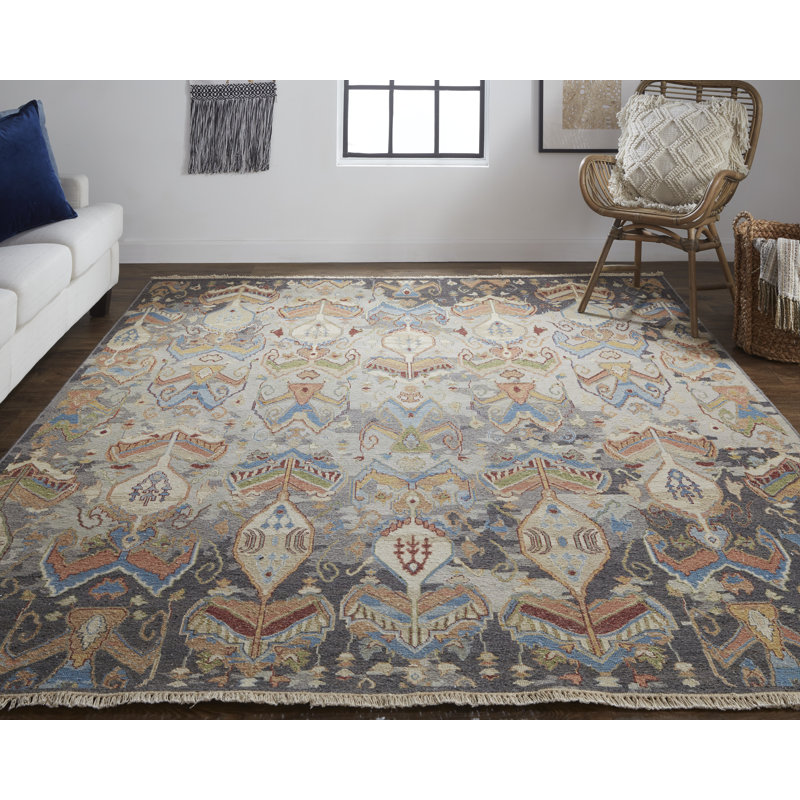 Leylan Wool Ikat Area Rug, Rectangle 7'9" x 9'9"