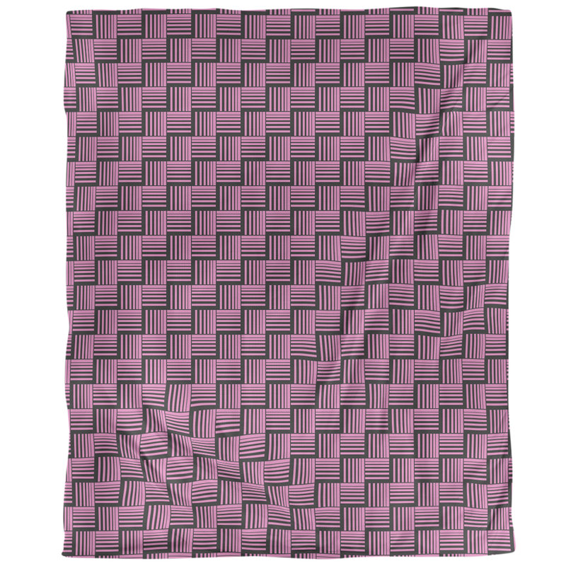 Housse de couette simple à rayures baskettressées, Housse de couette pour très grand lit, Rose vif, Polyester brossé