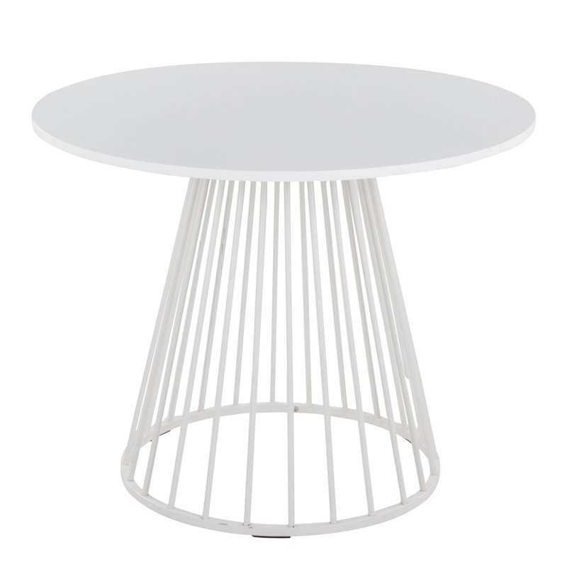 Table de salle à manger contemporaine, Blanc, Blanc