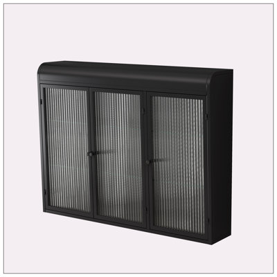 3 Door Arched Wall Mounted Glass Cabinets