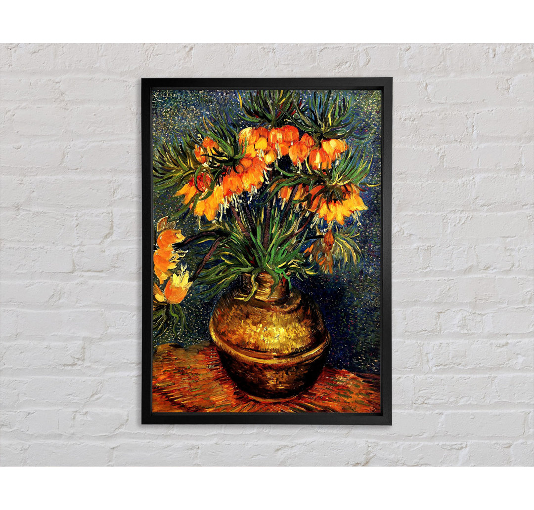 Fritillaries In A Copper Vase von Vincent Van Gogh - Einzelne Bilderrahmen Kunstdrucke auf Leinwand