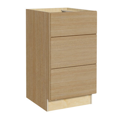 Gallery Express Rowan Plywood Assembled 24 in W x 24 in D x 34.5 in H Drawer Base Kitchen Cabinet in Straw