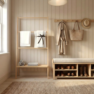 Anantram Wood 3 Freestanding Towel Stand