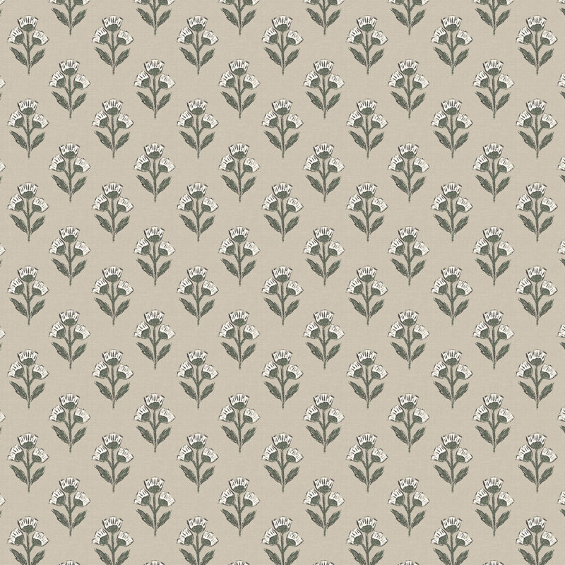 June Upholstered Ottoman, Francie Sage