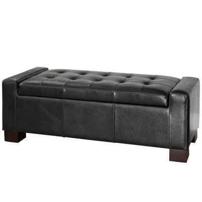 Grand repose-pieds de rangement de 51 po, banc de rangement capitonné pour le salon, le vestibule ou la chambre à coucher