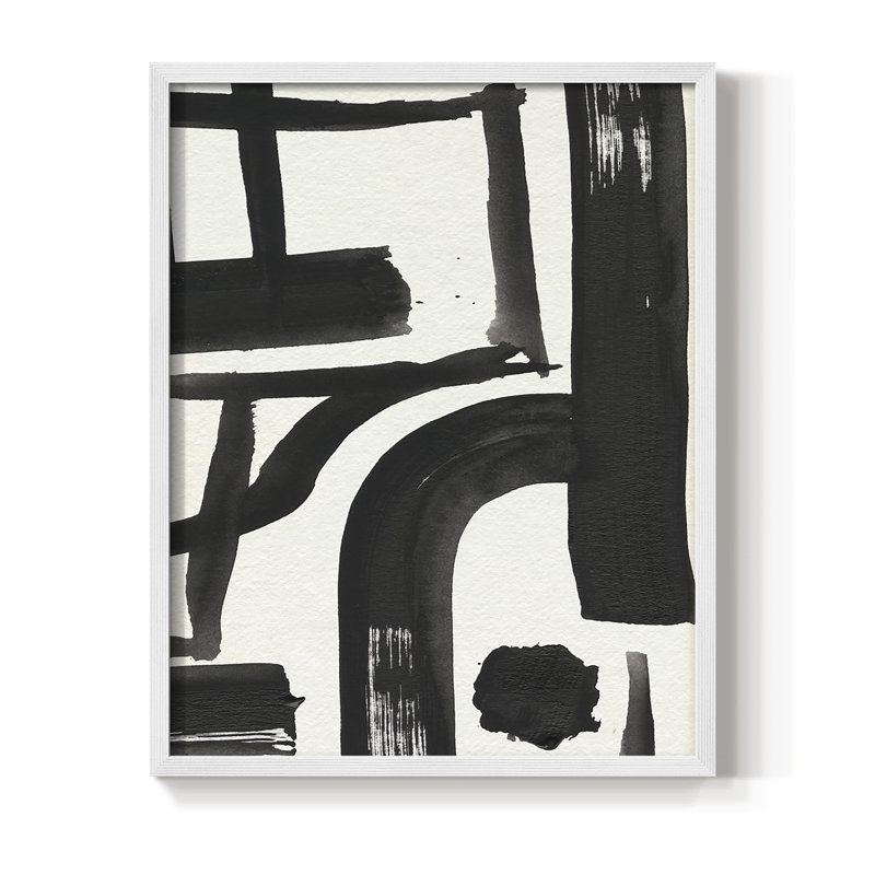 «Inkwell Intersect I», reproduction encadrée - bois massif, Cadre simple blanc, H 10 po x l 8 po