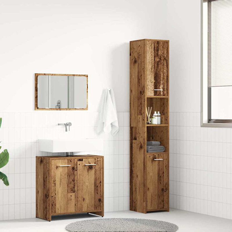 Reginia Bathroom Storage Furniture Set, Old Wood