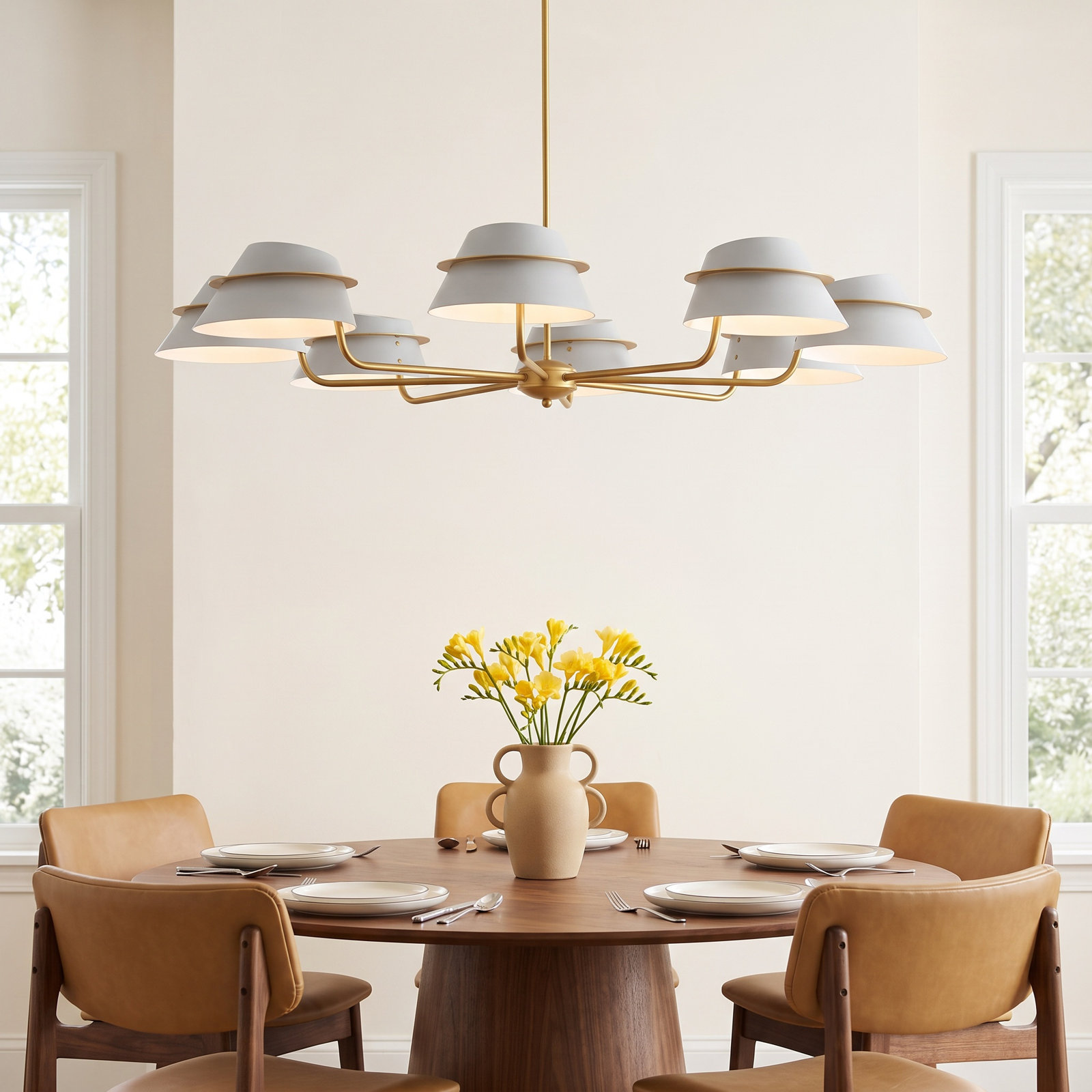Mirena 8 - Light Steel Dimmable Chandelier