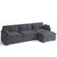 Canapé d'angle modulaire en forme de L de 280 cm (110,2 po) avec poufs combinables à volonté, 2 coussins, canapé-lit profond en velours côtelé à motif de mèche de lanterne pour salon moderne-2122139207-1898173698