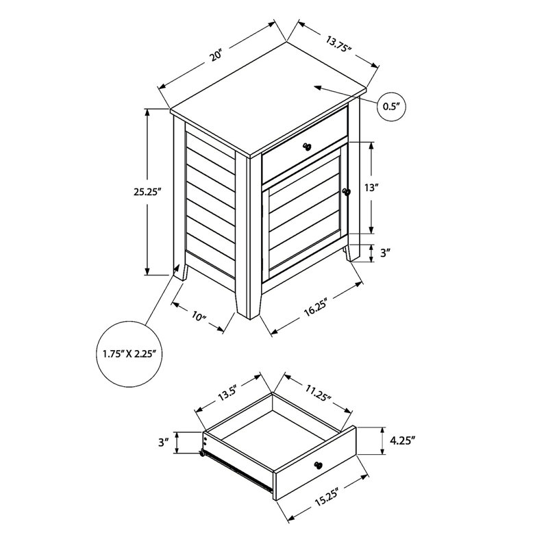 Versatile Nightstand With Drawer And Lamp Compartment For Bedroom Enhancement, Black