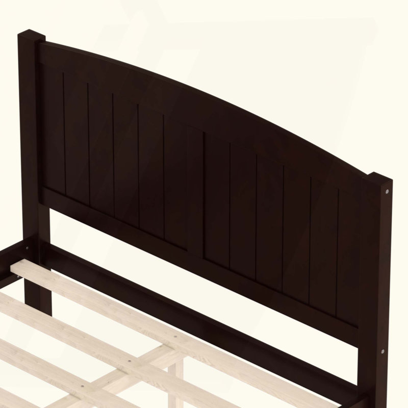 Lit plateforme, lit plateforme en bois massif avec lattes de soutien et structure solide, aucun sommier nécessaire, Double