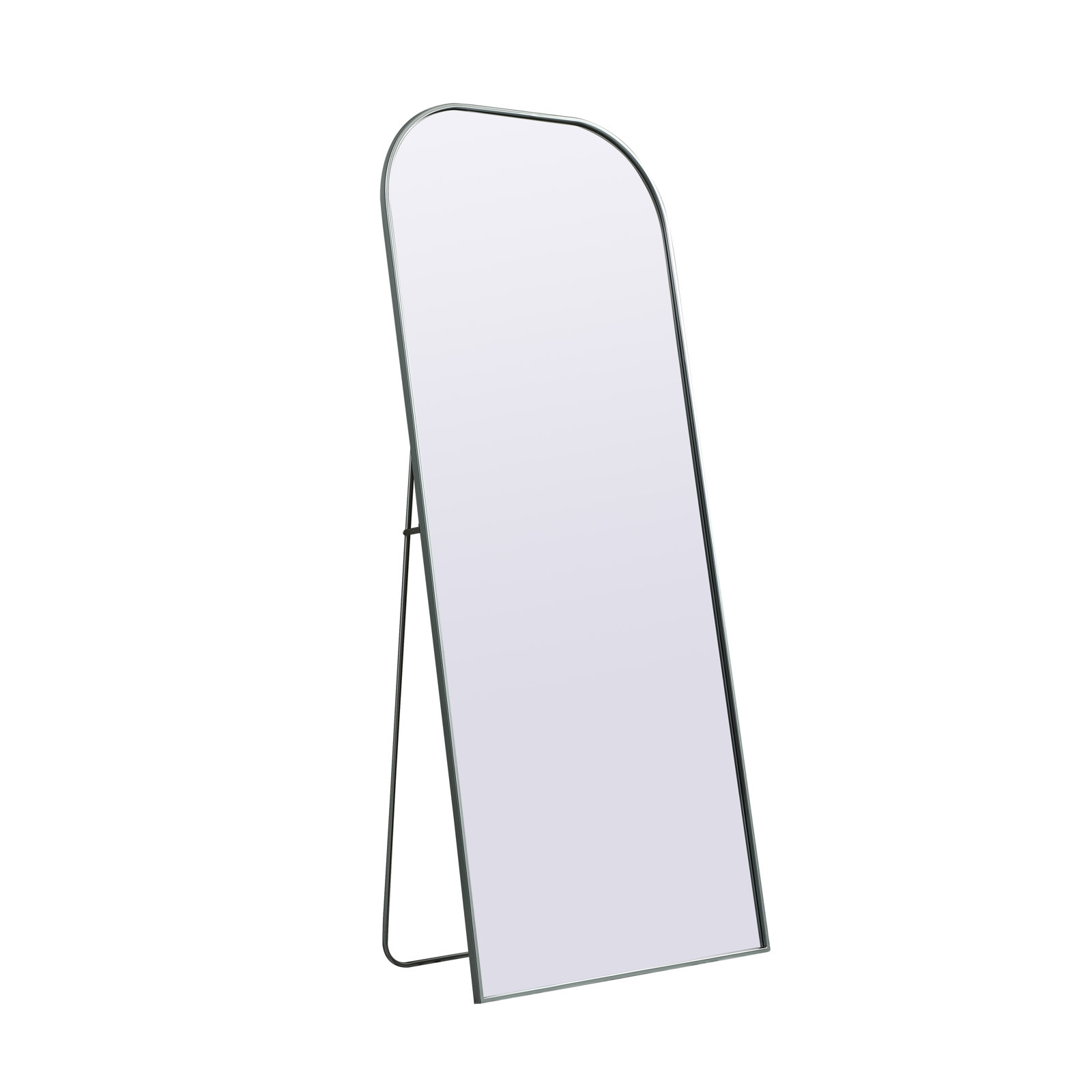 Sabine Metal Arch Floor Mirror, 76" x 32", Silver