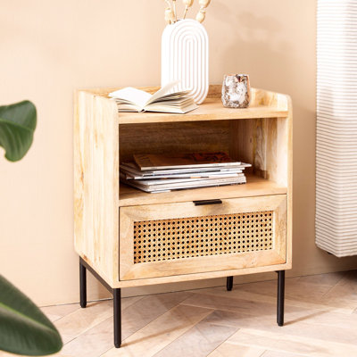 Alikhan 50cm W Metal Bedside Table
