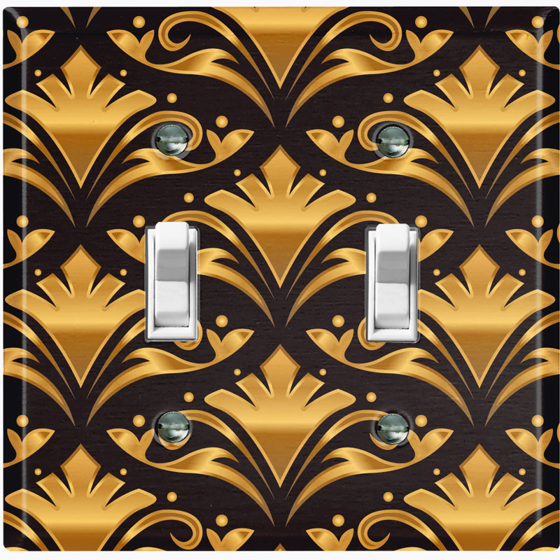 Patterned 2 - Gang Toggle Light Switch Standard Wall Plate