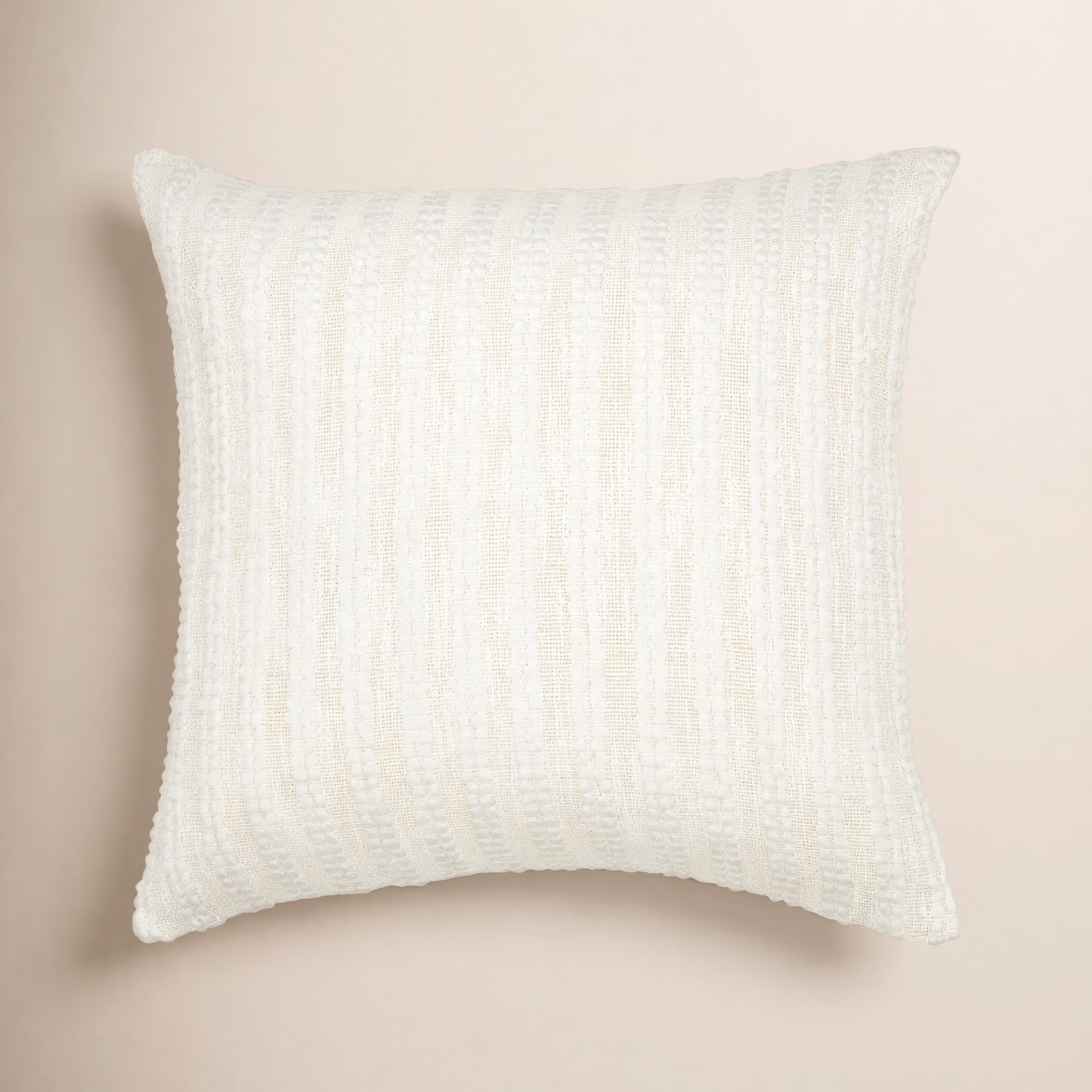 Amora 22" x 22" Embroidered Pillow Cover, White, 18" x 18", Pillow Cover Only - No Insert