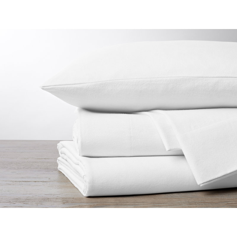 Ensemble de draps en flanelle Cloud Cloud, Blanc alpin, Ensemble de draps très grand californien avec 2 t