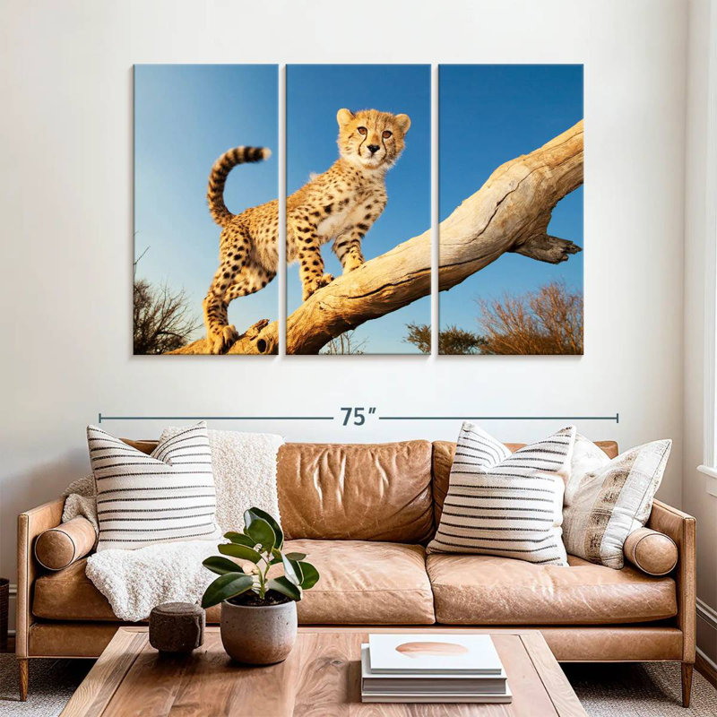 Brampt Cheetah Cub, 42" H x 65" W