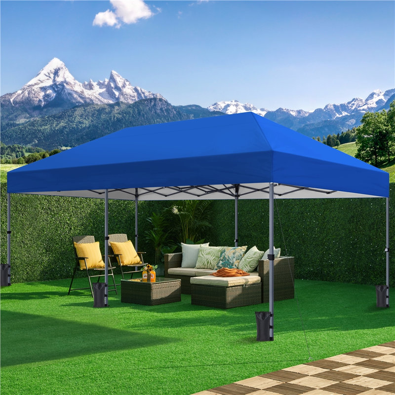 10 x 20 FT Pop-up Canopy with One-Push-To-Lock Setup Mechanism, Blue