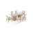 Meria Glass Top Solid Wood Base Dining Table-1304674026