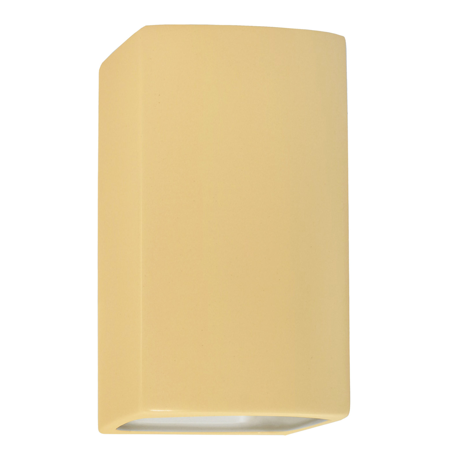 Nomad Outdoor Ceramic LED Wall Light, Muted Yellow, 13.5" H x 7.25" W x 6.5" D, Integrated