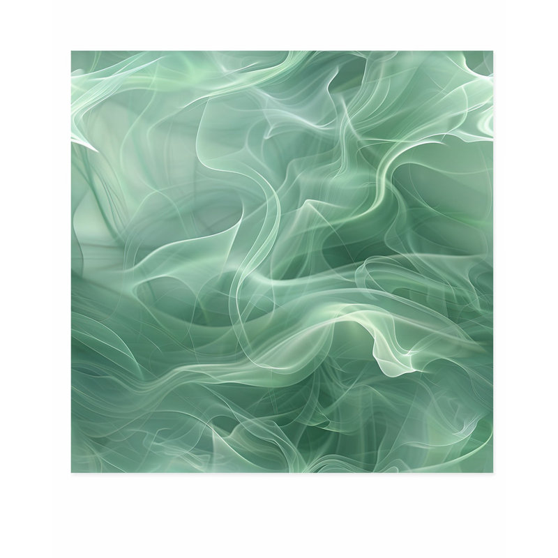 «Abstract Green Myst IV», reproduction d'art moderne sans cadre, H 24 po x l 24 po