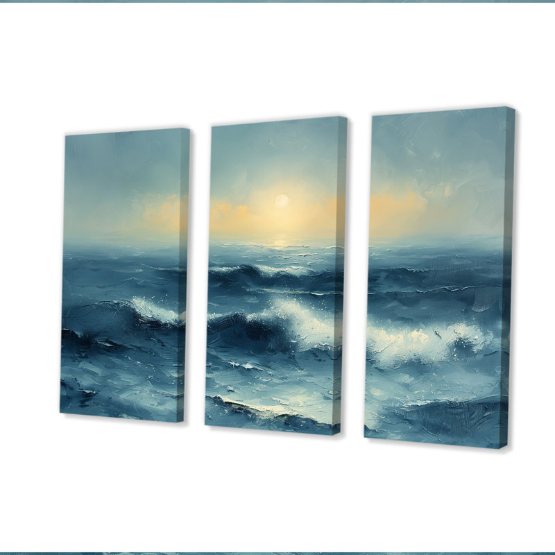 Ensemble de salon d'art mural blanc et bleu, H 40 po x l 60 po x P 1 po