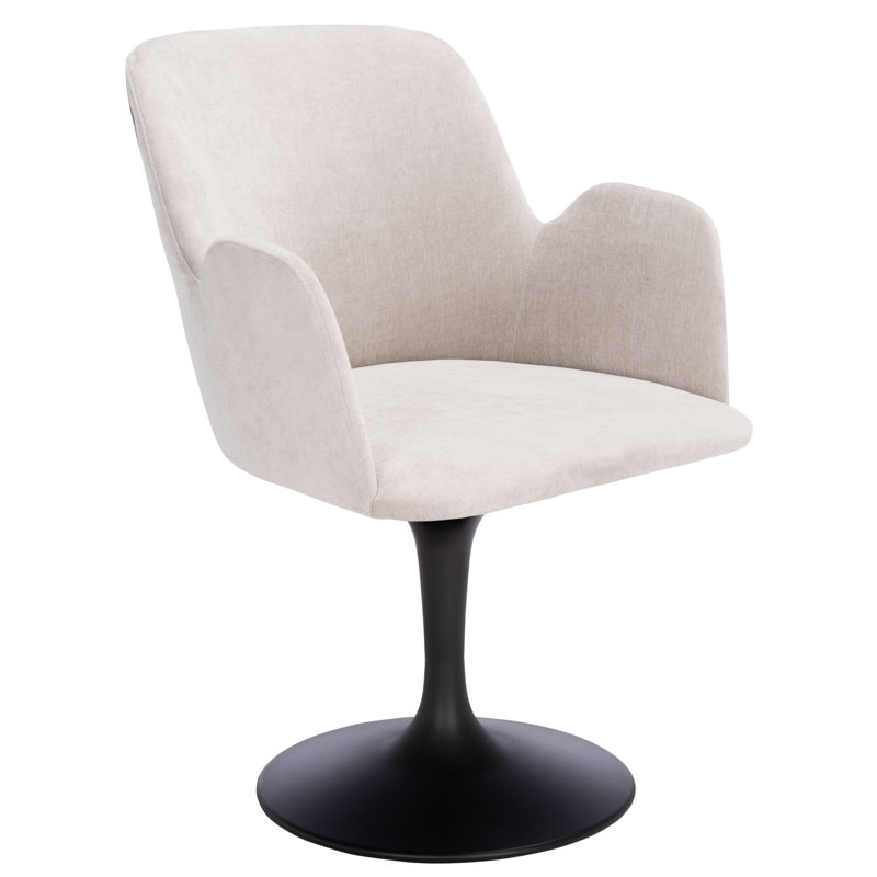 Chaise avec accoudoirs rembourrée Cherith, Gris clair