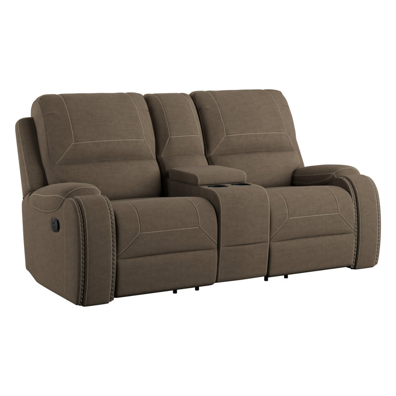 Causeuse inclinable avec accoudoirs coussinés de 77 po Dulal