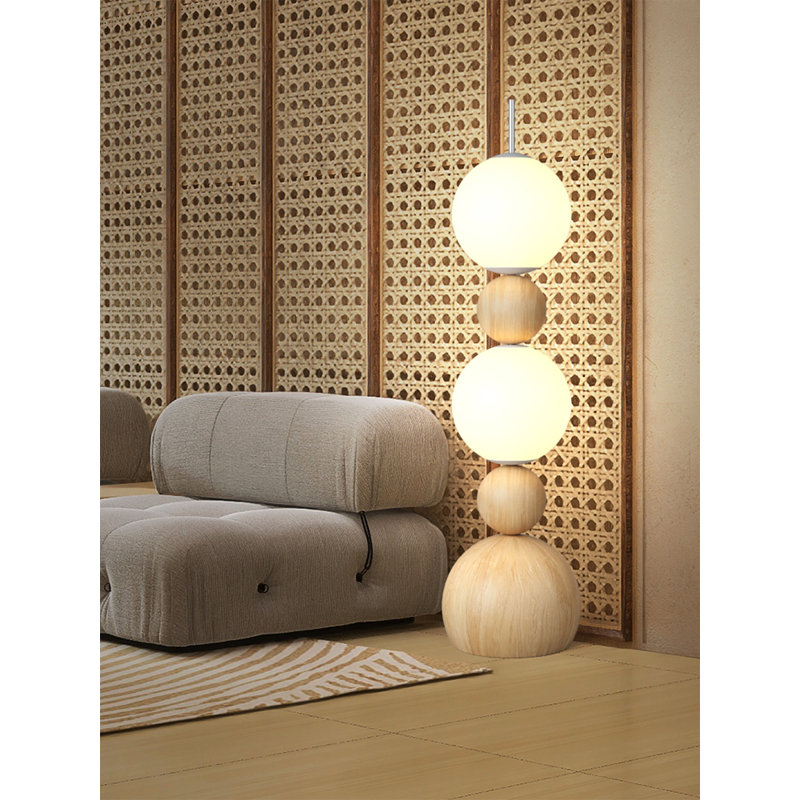Lampe sur pied en fer forgé et acrylique de style nordique, Naturel