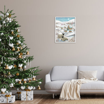 "Sheep On Wintery Hill" par Pip Wilson sur toile