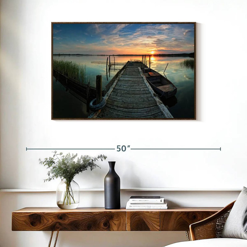 Fishing Trip, 37" X 25", Floating Frame Walnut