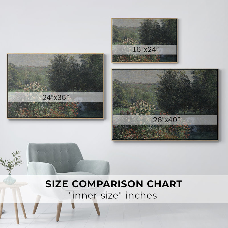 «Vintage Landscape -DLXVI» sur toile, Toile naturelle avec cadre flottant, H 25 po x l 37 po x P 2 po