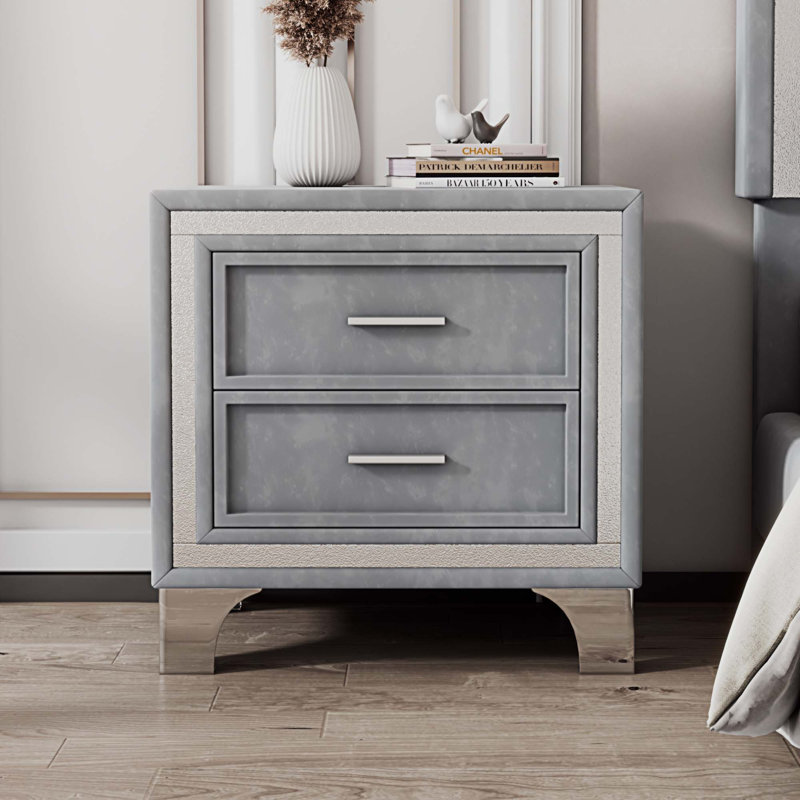 Table de chevet Tisbee, Gris