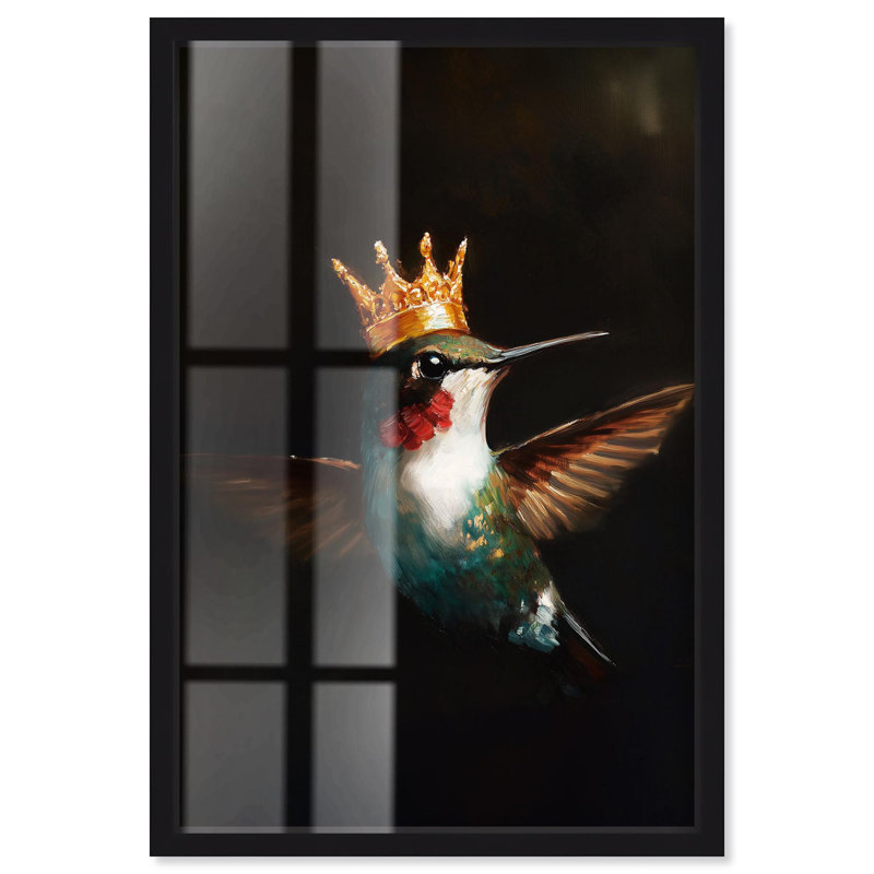«Royal Bird I Shadowbox Print Bird» par Art Remedy, Noir, H 16 po x l 11 po