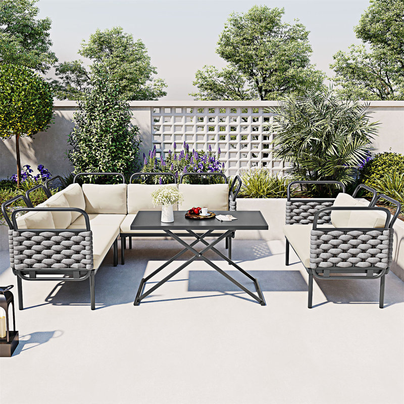Ensemble de canapé modulaire 5 pièces pour patio
