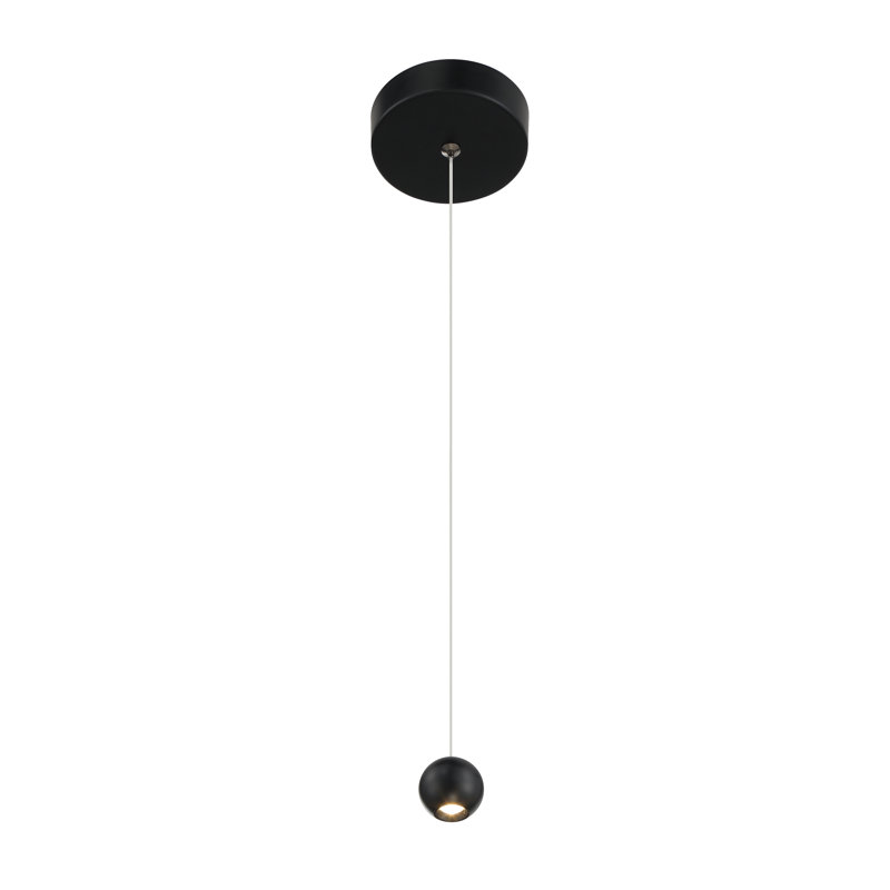 George Kovacs Itty 1 Light LED Mini Pendant, Coal