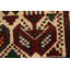 Tapis ivoire / rouge en laine noué à la main de conception unique 3 pi 1 po x 4 pi 11 po Aksha
