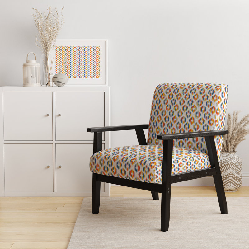 Fauteuil d'appoint rembourré multicolore Ikat Ogee