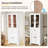 67.2" Tall Freestanding Bathroom Storage Cabinet With Tempered Glass Doors, Adjustable Shelves & Drawer-638442082
