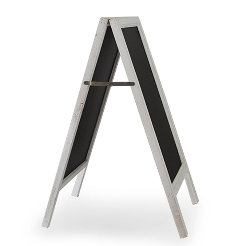 Tableau noir en bois pliable, Blanc vieilli, H 2 pi 2 po x l 1 pi 9 po