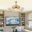Ventilateur de plafond 42 "en cristal avec lustre Spoutnik 8 lumières 6 vitesses et fonctions inversées