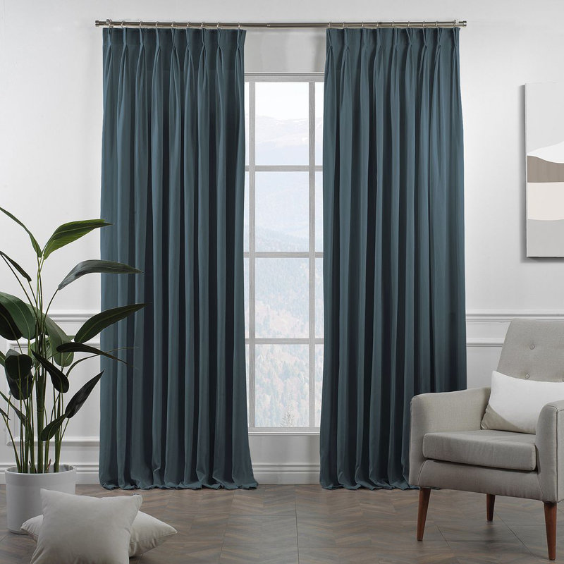 Pinch Pleated Room Darkening Extra Long & Extra Wide Decorative Curtain - Single Panel, Seashell, 130cm Width x 325cm Drop