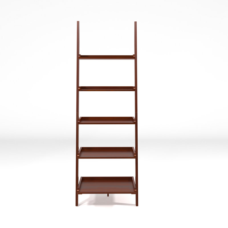189cm H x 57cm W Ladder Bookcase, Cherry, 182 H x 63.5 W