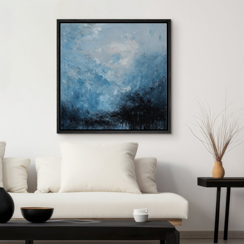 Reproduction d'art encadrée sur toile pour décor moderne neutre, Noir, H 16 po x l 16 po