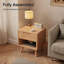 Table de chevet Mid-Century moderne en bois massif avec tiroirs, bords courbés polis à la main, surface imperméable, assemblage facile, table de chevet compacte pour la chambre à coucher et le salon-575029079