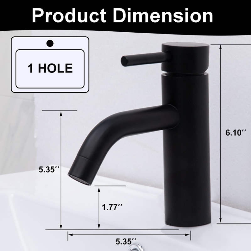 Align Single Hole Bathroom Faucet back