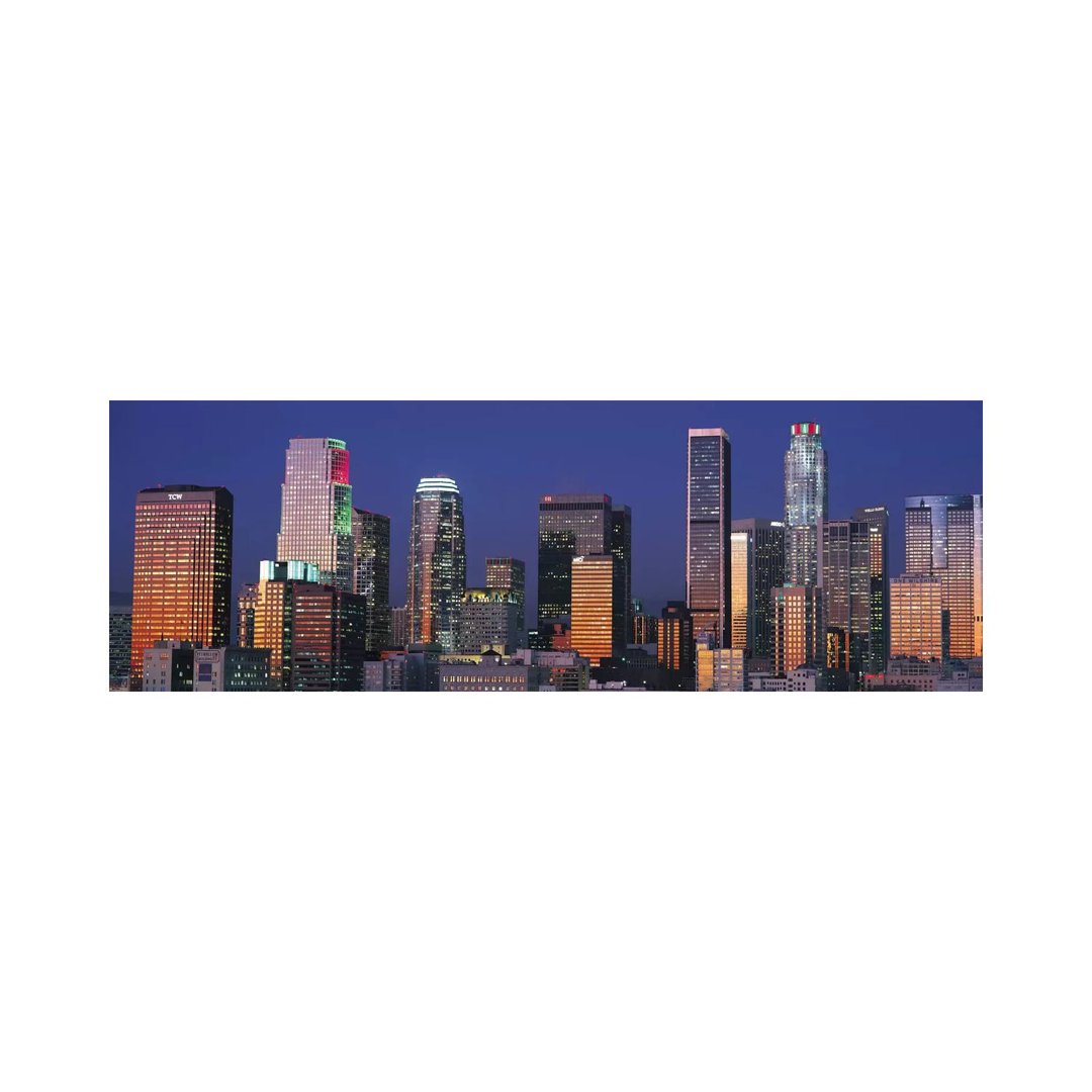Los Angeles Panoramic Skyline Cityscape (Sunset) - Wrapped Canvas Panoramic Print